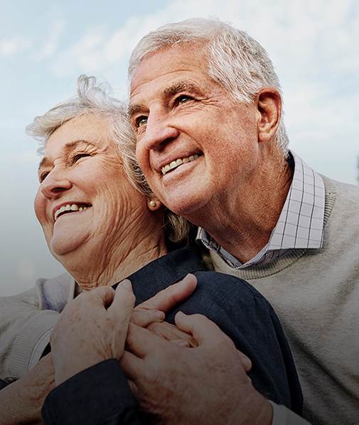 Older couple laughing together